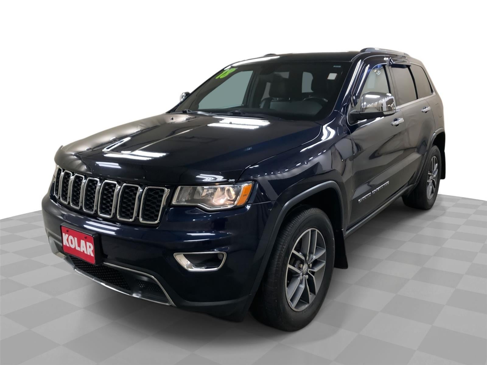 2018 Jeep Grand Cherokee Limited 4x4 in Blue — front three-quarter view