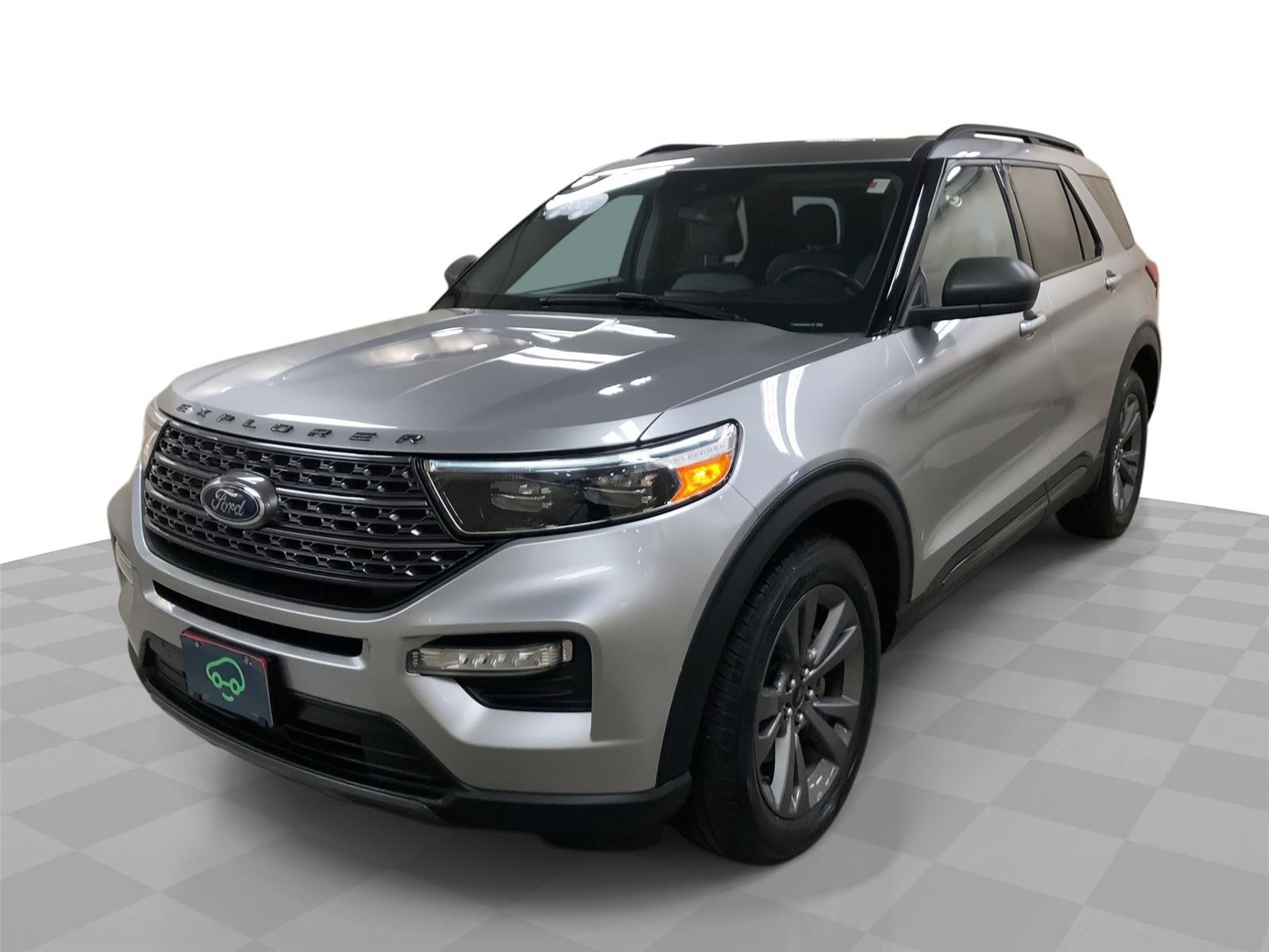 2021 Ford Explorer XLT in Silver — front three-quarter view