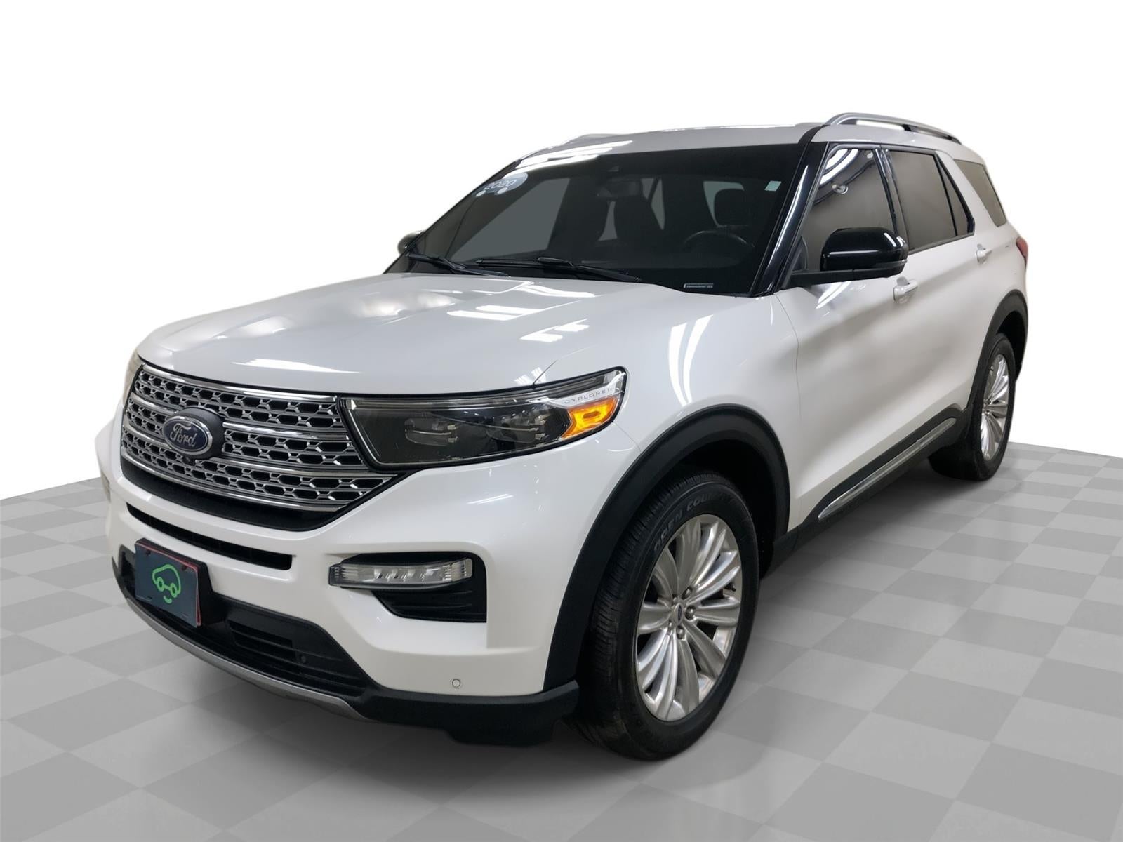 2020 Ford Explorer Limited in White — front three-quarter view