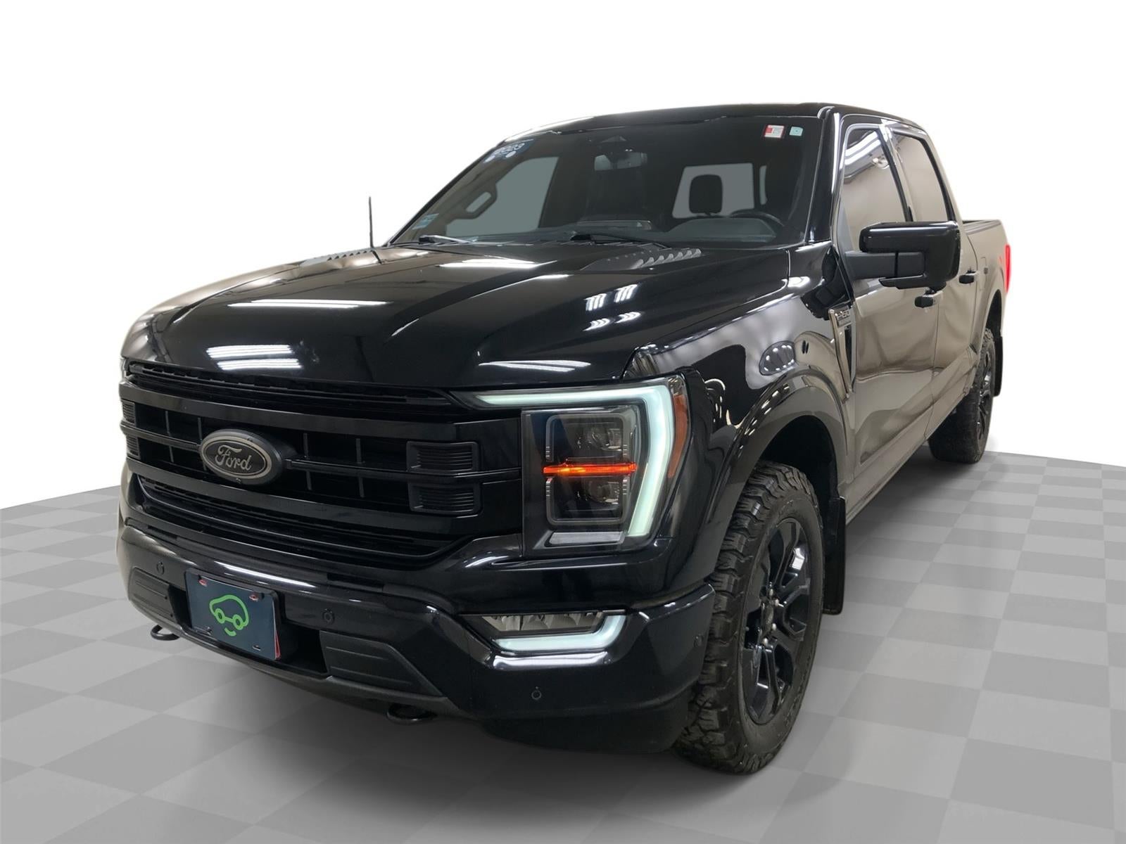 2023 Ford F-150 Platinum in Black — front three-quarter view