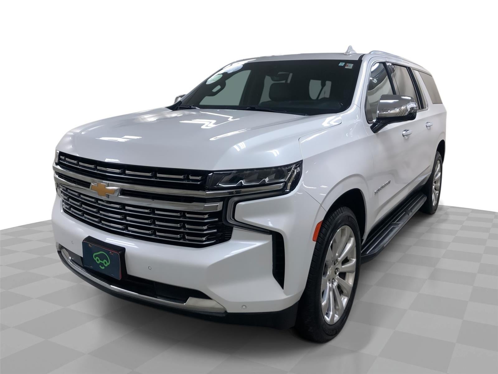2021 Chevrolet Suburban Premier in Iridescent Pearl Tricoat — front three-quarter view