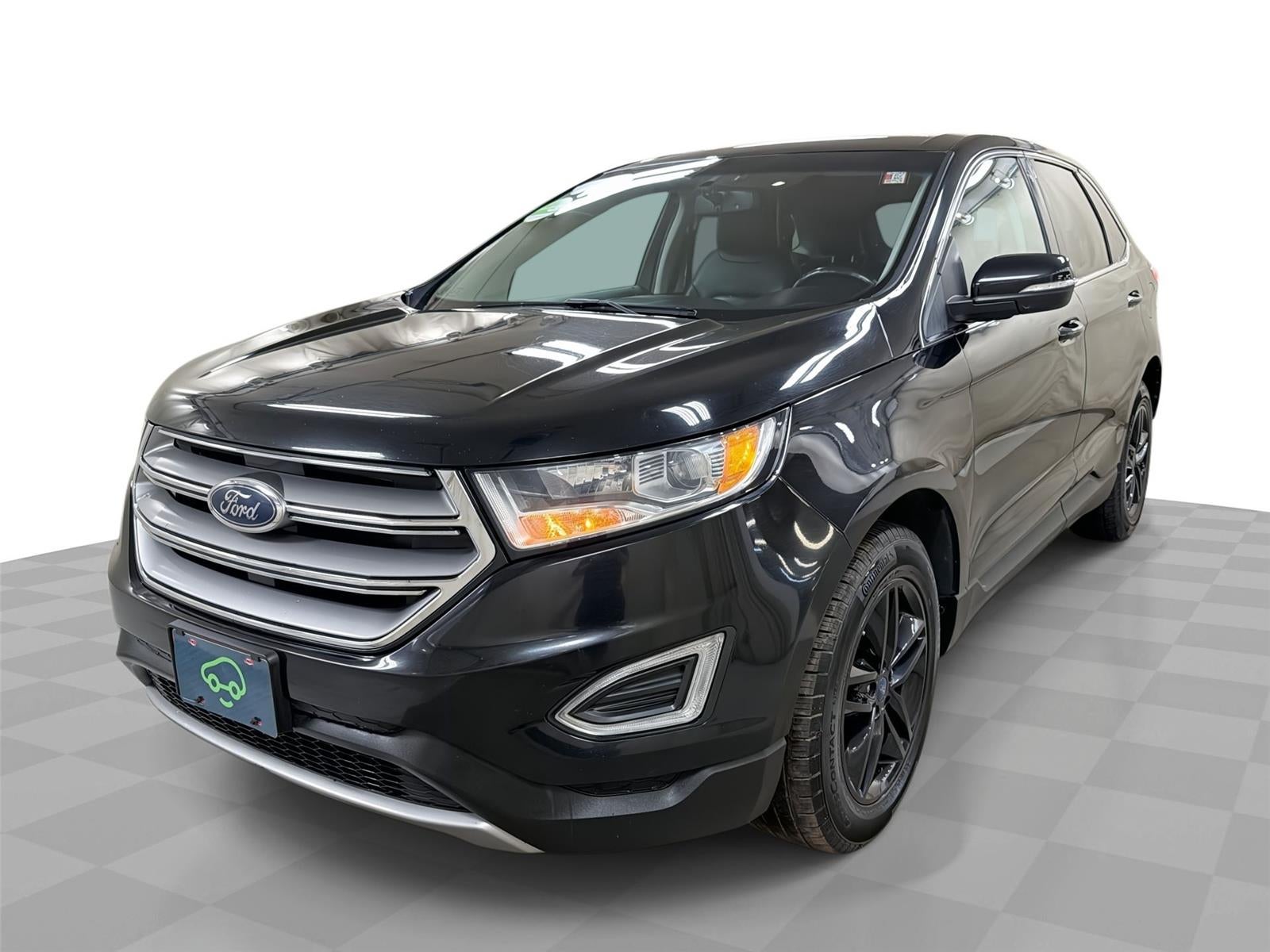 2017 Ford Edge SEL in Black — front three-quarter view