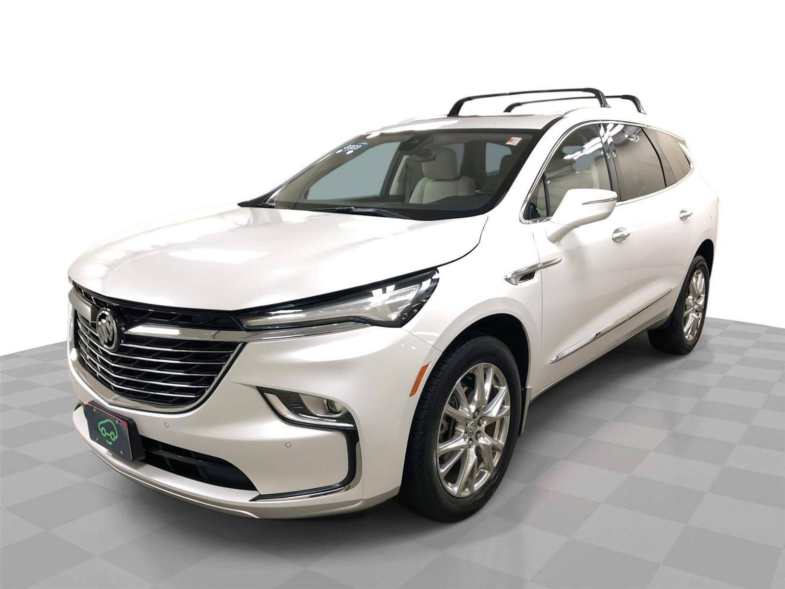 2023 Buick Enclave Essence in White Frost Tricoat — front three-quarter view