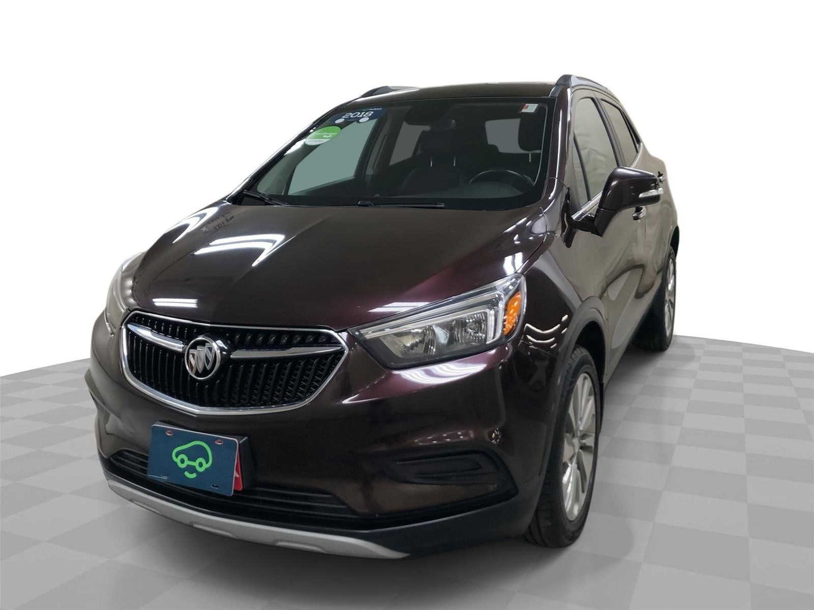 2018 Buick Encore Preferred in Includes (Cm5) Black Carbon Metallic Lower Exterior Accent Color, Paint Code W700s. — front three-quarter...